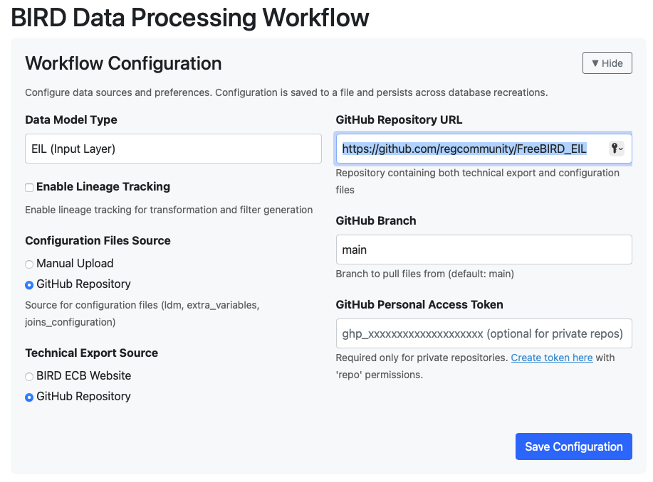 Workflow Dashboard - Eclipse Free BIRD Tools